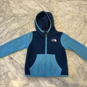 North Face Blue and Light Blue Hooded Jacket